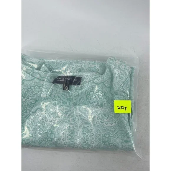 Jones New York Signature Women's Short Sleeve Green Shirt Top Size Large - Picture 9 of 9